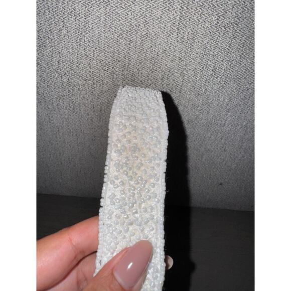 Hand Beaded Viral Cherry Checkered White Shoulder Evening Bag Coquette NWOT - Picture 4 of 5